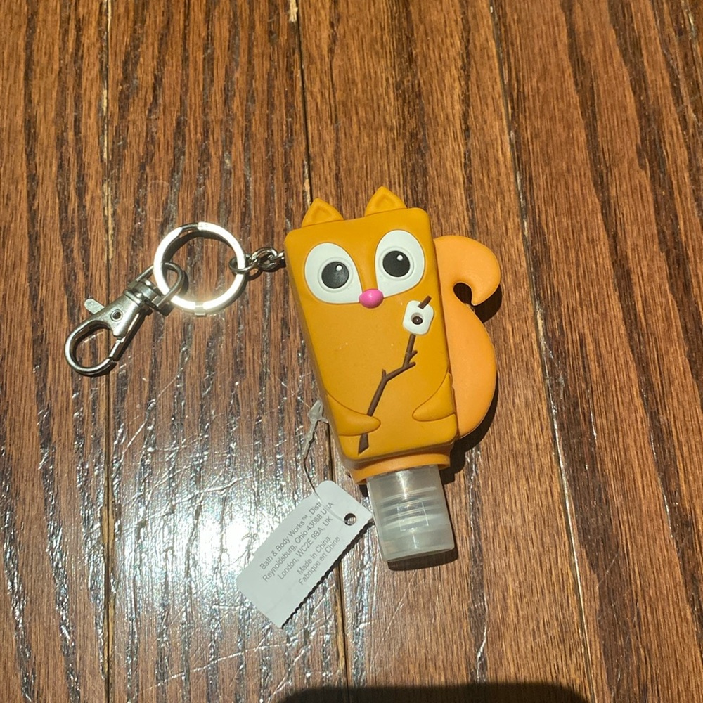 Bath and Body Squirrel Hand Sanitizer Holder Key Chain